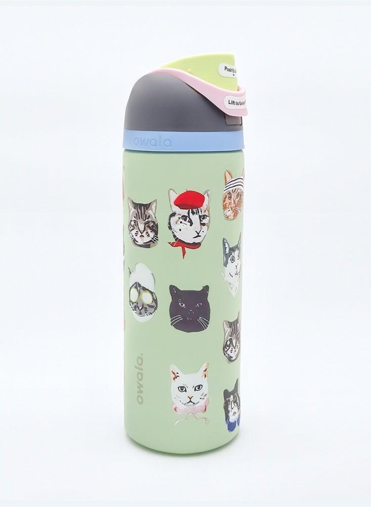 Insulated Stainless Steel Water Bottle With Straw For Sports Travel And School BPA Free Sports Water Bottle(Cat 32OZ) - Image 4
