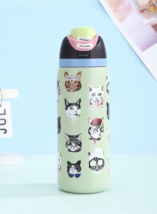 Insulated Stainless Steel Water Bottle With Straw For Sports Travel And School BPA Free Sports Water Bottle(Cat 32OZ) - view 2