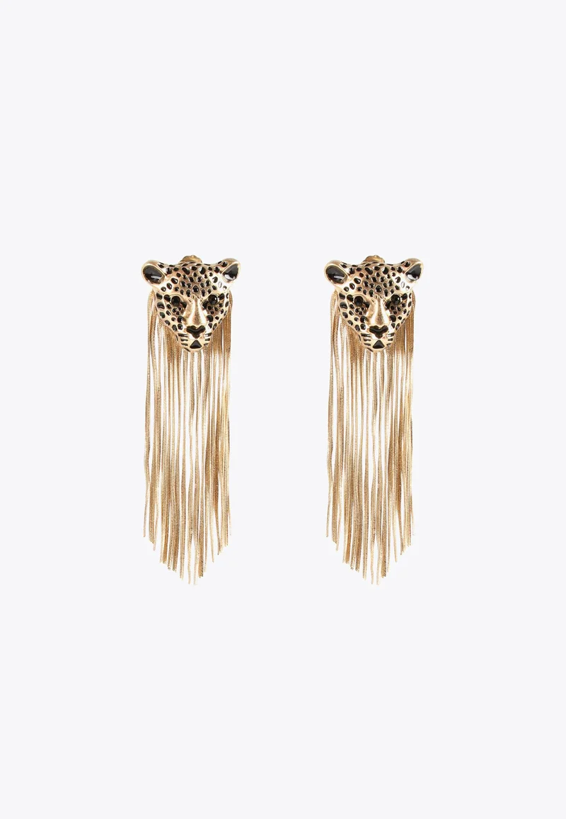 Lola Casademunt Leopard earrings with fringing 0M2 U