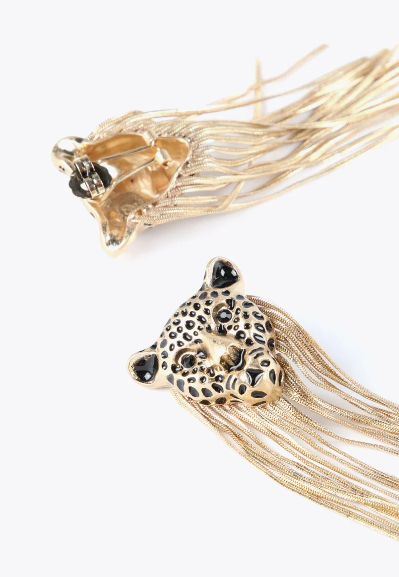Lola Casademunt Leopard earrings with fringing 0M2 U