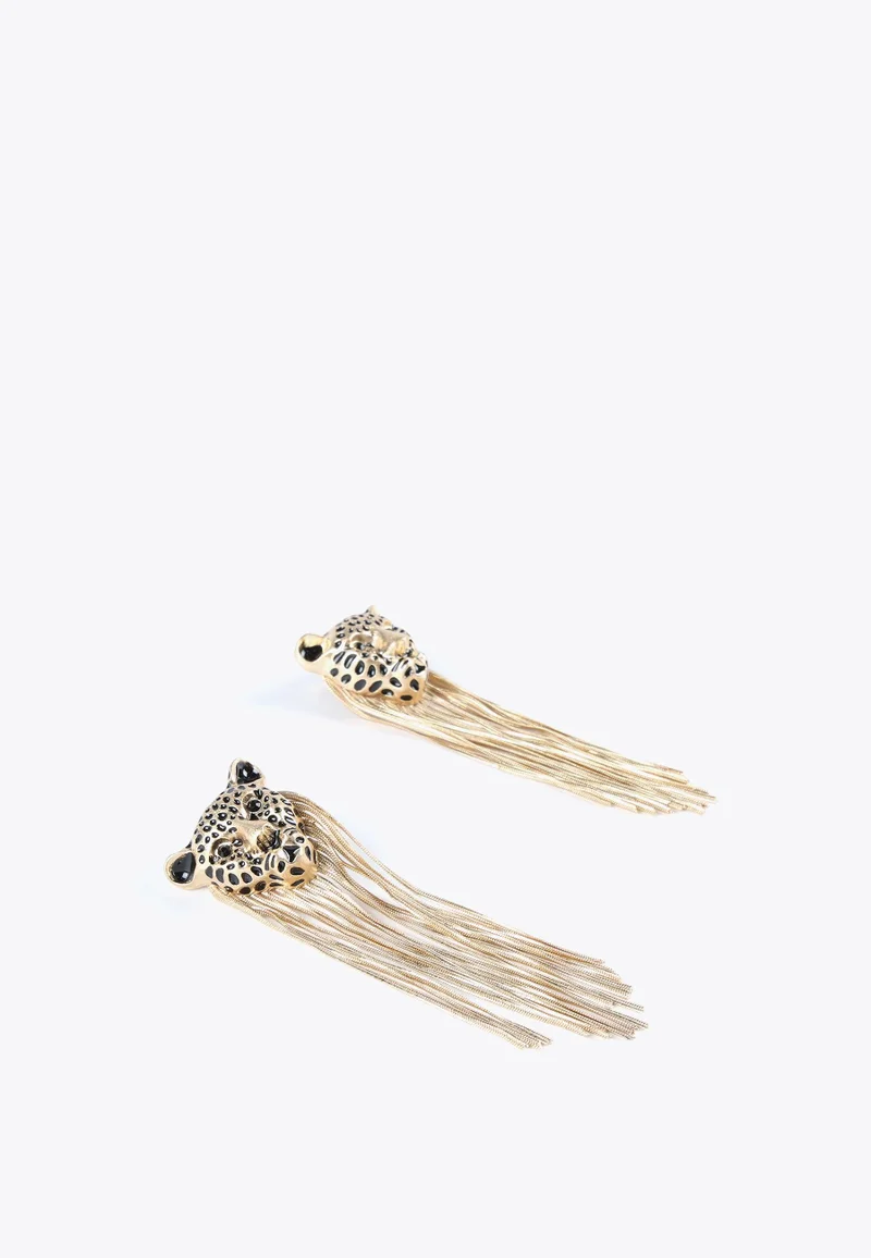 Lola Casademunt Leopard earrings with fringing 0M2 U