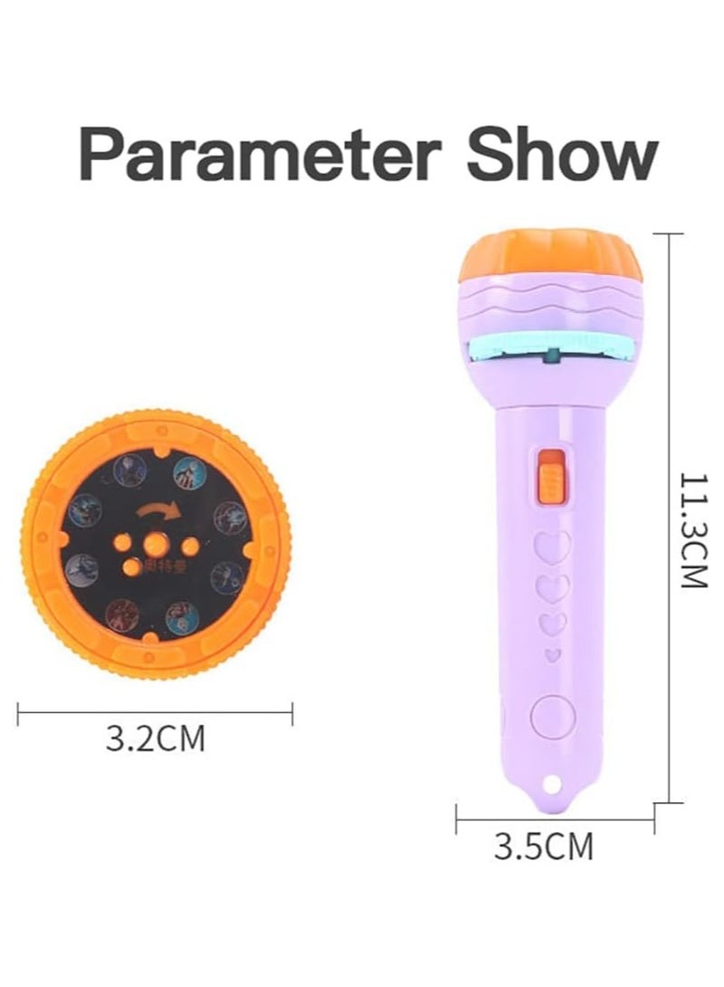 3 Sides 24 Patterns Flash Light Torch for Kids Projection Torch Story Education Learning Night Light Before Going to Bed (purple). - Image 3
