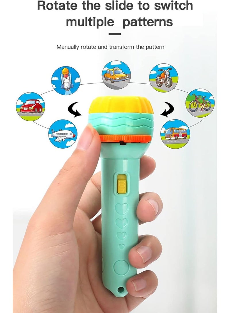 3 Sides 24 Patterns Flash Light Torch for Kids Projection Torch Story Education Learning Night Light Before Going to Bed (purple). - Image 4