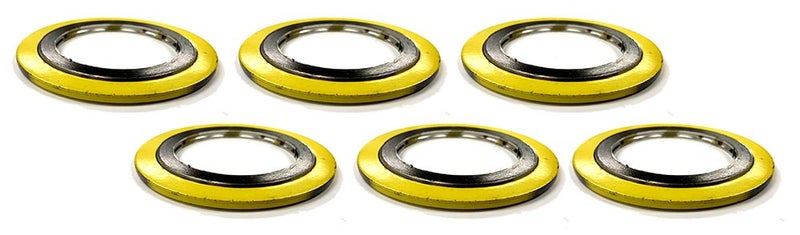 Sterling Seal SSI90006304GR300X6 Spiral Wound Gasket with Flexible Filler for 6" Pipe, Pressure Class 300#, 7.187" ID, 9.875" OD, 304 SS Windings/Graphite/Carbon Steel Outer Ring (Pack of 6)