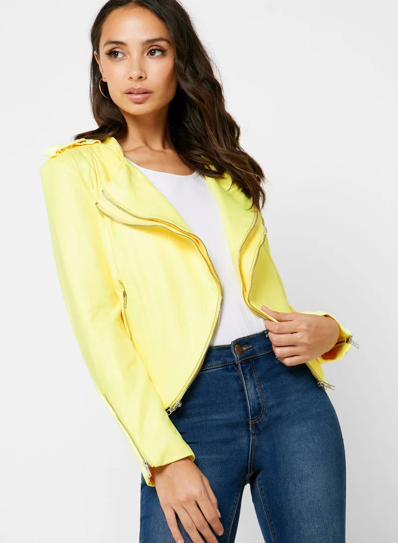 Ginger Suedette Biker Jacket
