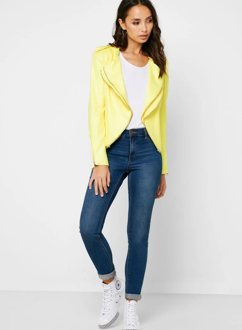 Ginger Suedette Biker Jacket