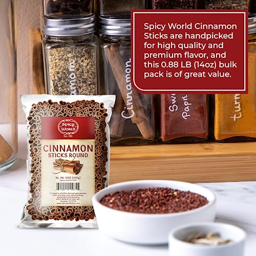 Spicy World Cinnamon Sticks 14 Oz Bag ~100 Sticks - Strong Aroma, Perfect for Baking, Cooking & Beverages - 3+ Inches Length - Cassia Saigon Cinnamon from Vietnam - Image 3