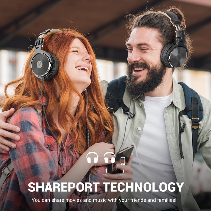 OneOdio Wired Over Ear Headphones Studio Monitor & Mixing DJ Stereo Headsets with 50mm Neodymium Drivers and 1/4 to 3.5mm Jack for AMP Computer Recording Podcast Keyboard Guitar Laptop - Grey - Image 3