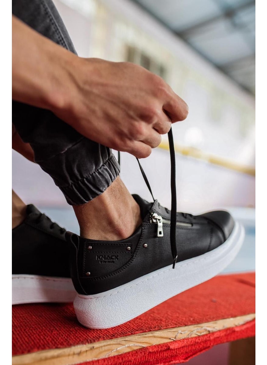 KnACK - High-Sole Casual Shoes 555 Black (White Sole) - Image 1