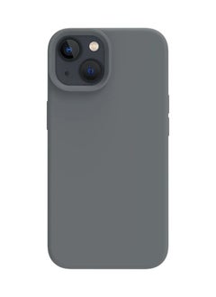 AKSESORY iPhone 15 Plus Gray Silicone Case (6.3”) – Shockproof, Slim Fit, Soft Touch, Anti-Scratch, Durable Protective Cover 
