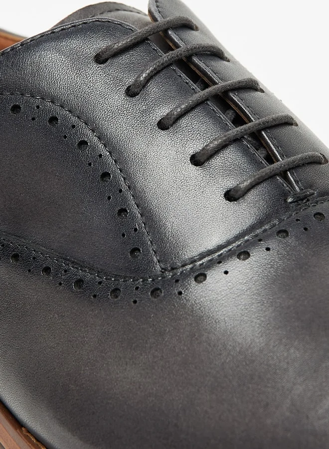 DUCHINI Mens' Oxford Shoes with Lace-Up Closure