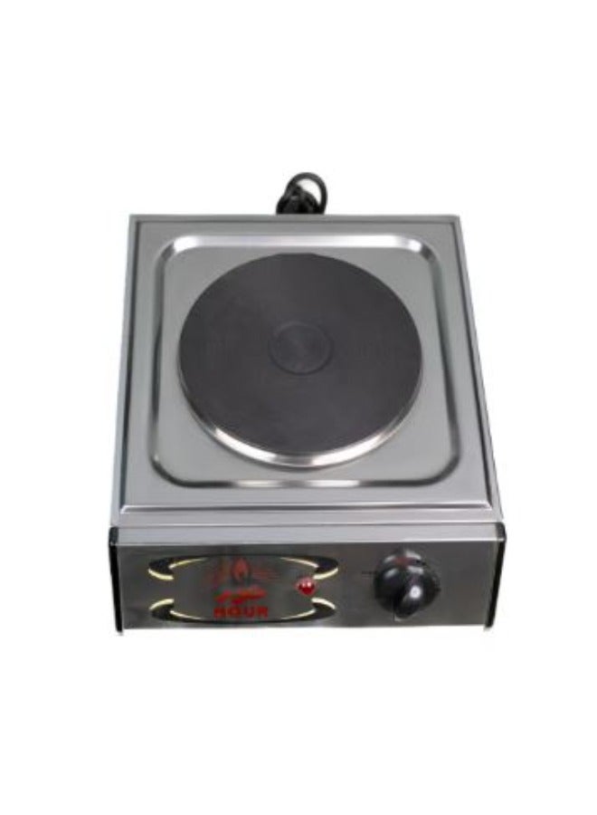 Nour Electric stovetop 1-burner 1500W stainless steel - Image 1