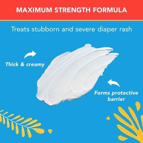 Triple Paste مرهم طفح الحفاض ثلاثي المعجون 3X ماكس للأطفال، قوة قصوى مع 40% أكسيد الزنك لعلاج طفح الحفاض الشديد، أنبوب 6 أونصات - Image 4