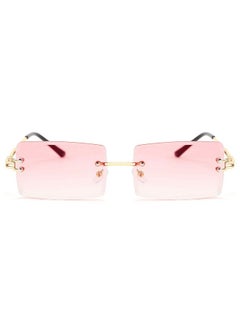 FEISEDY Vintage Rimless Sunglasses Rectangle Frameless Candy Color Glasses Women Men B2642  - Image 2
