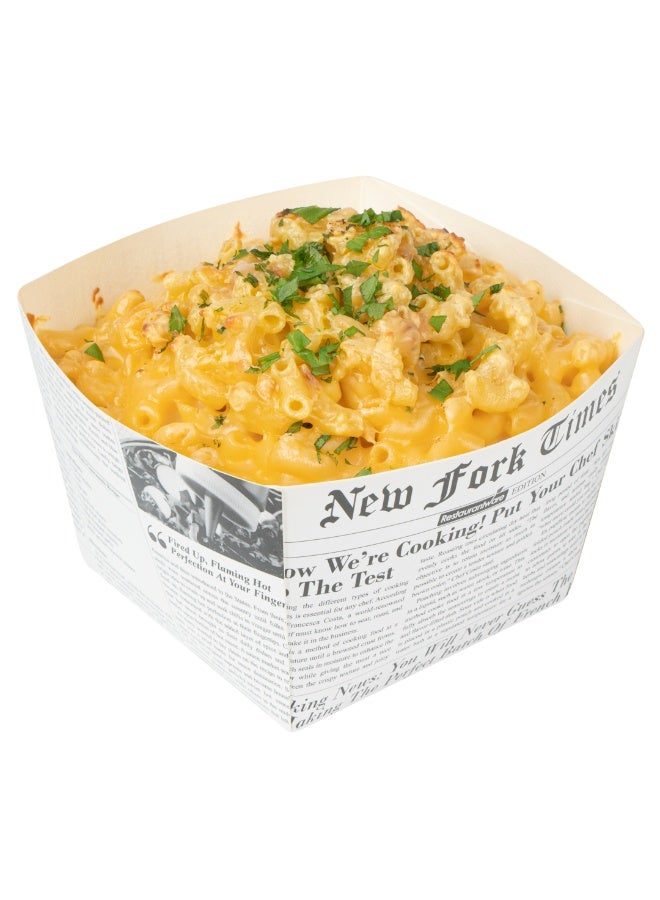 Restaurantware Bio Tek 5.3 x 3.3 Inch Popcorn Boxes, 200 Square Mini Treat Boxes - Open-Top Design, PE Coating, Newsprint Paper Party Favor Containers, Disposable, For Fries, Chips, Or Pretzels - Image 2