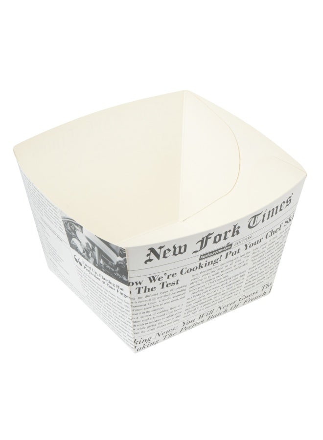 Restaurantware Bio Tek 5.3 x 3.3 Inch Popcorn Boxes, 200 Square Mini Treat Boxes - Open-Top Design, PE Coating, Newsprint Paper Party Favor Containers, Disposable, For Fries, Chips, Or Pretzels - Image 1