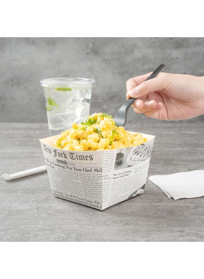 Restaurantware Bio Tek 5.3 x 3.3 Inch Popcorn Boxes, 200 Square Mini Treat Boxes - Open-Top Design, PE Coating, Newsprint Paper Party Favor Containers, Disposable, For Fries, Chips, Or Pretzels - Image 5