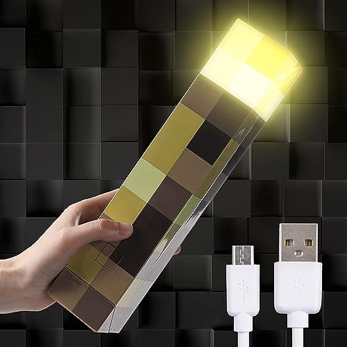 Saderoy Lightup Wall Torch Batteries USB Pluggable Night Lamp Hand Held or Wall Mount Lighting Torch FLHTXYQ