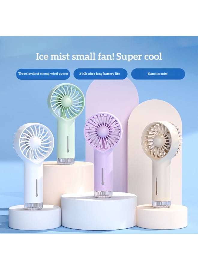 New hand-held spray fan, usb portable mini fan, mute charging fan, outdoor spray fan, small fan, fan (brown)  - Image 1