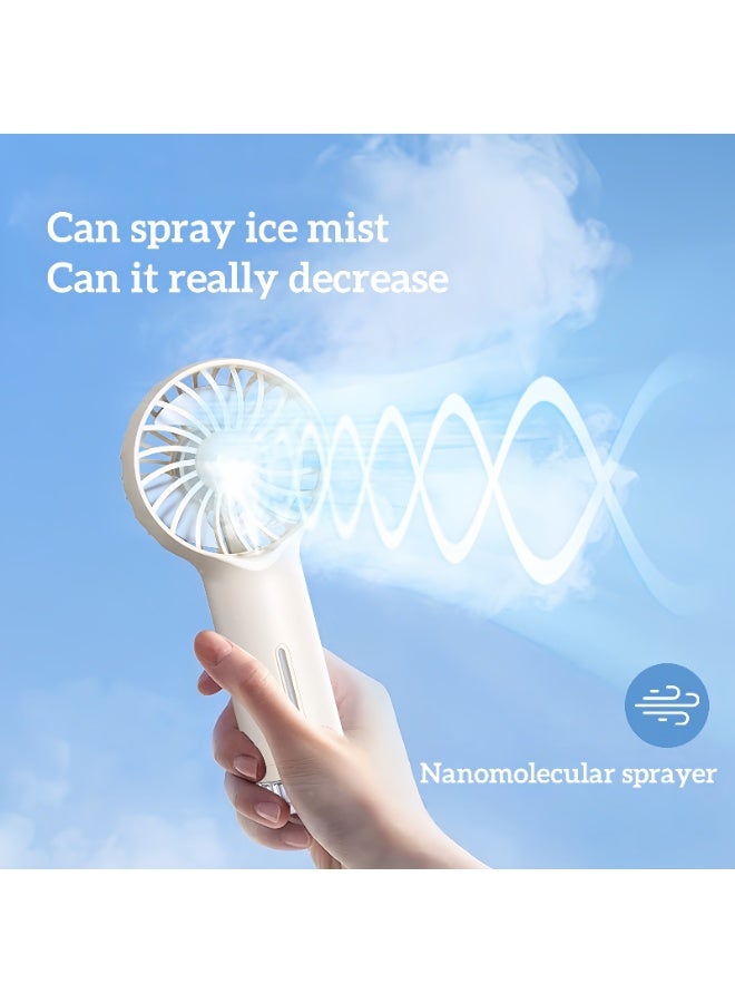 New hand-held spray fan, usb portable mini fan, mute charging fan, outdoor spray fan, small fan, fan (brown)  - Image 5
