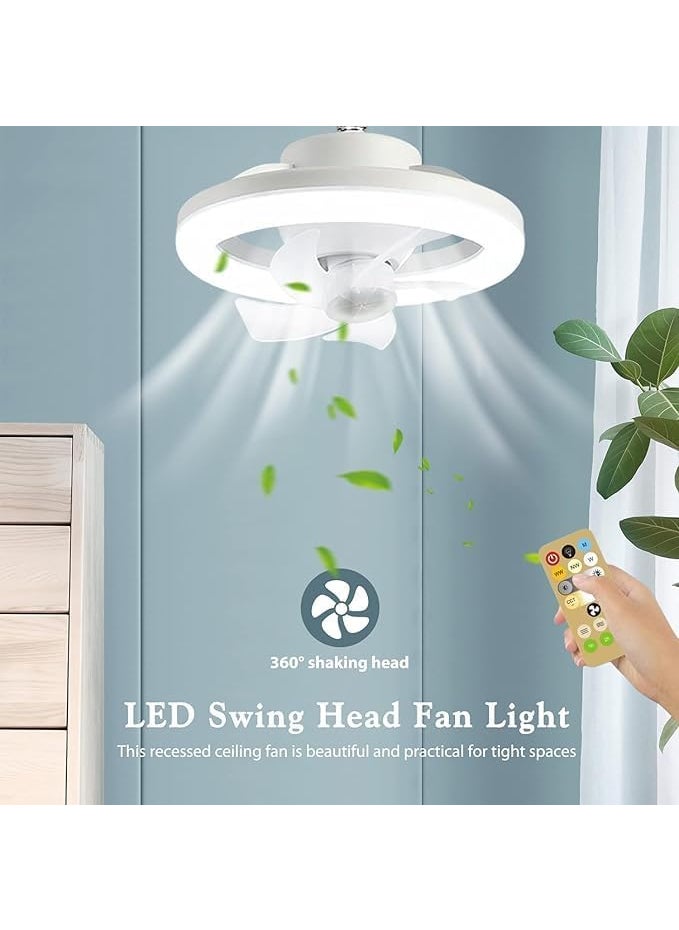 CTN Enterprise CTN Enterprise Ceiling Fan with LED Light 3 Color DimmableWarmNeutralCool 10 Light 75 Oscillating Fan 3 Speeds for Cabin Bathroom Kitchen Remote Control  - Image 4