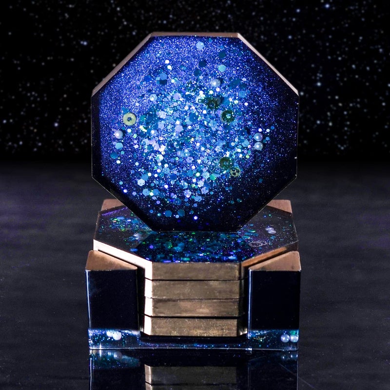 LET'S RESIN 18 Pcs Coaster Resin Molds Silicone, Coaster Molds with Round Square Octagon Shape Holder Molds for Epoxy Resin, DIY Art Craft Cup Mats - Image 4