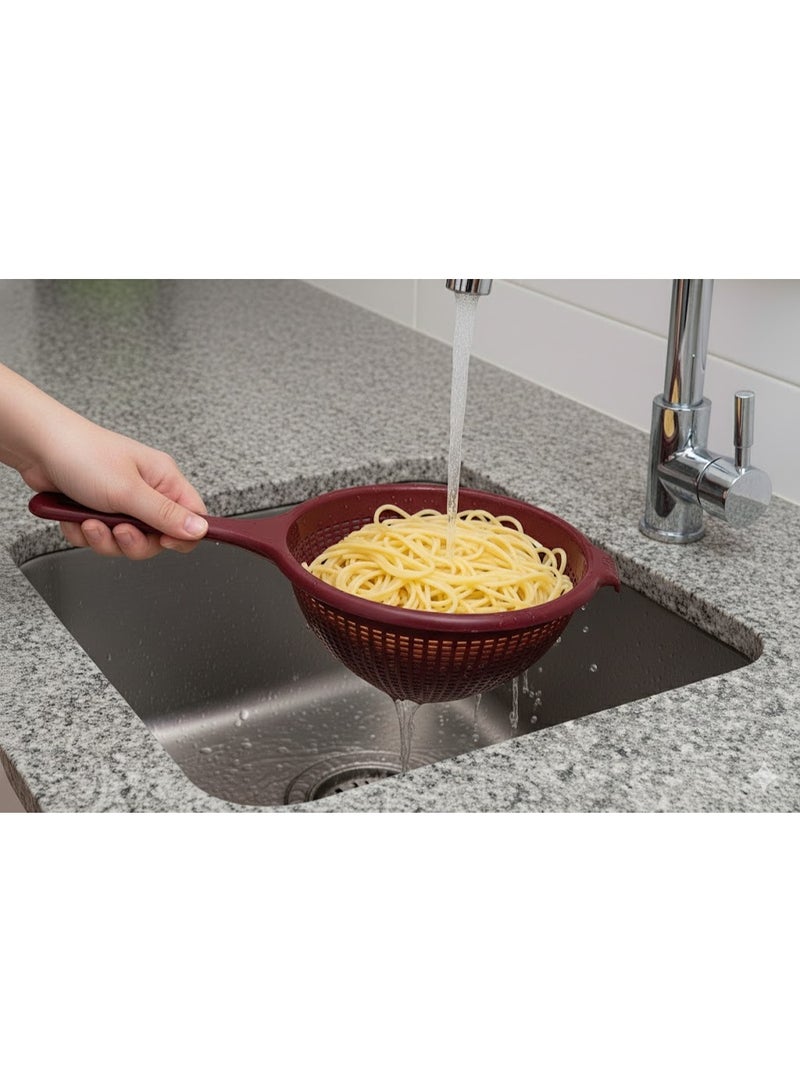 FAVELA Plastic kitchen colander with handle – ideal for draining and washing pasta, vegetables, and fruits – color selection is random - Image 4