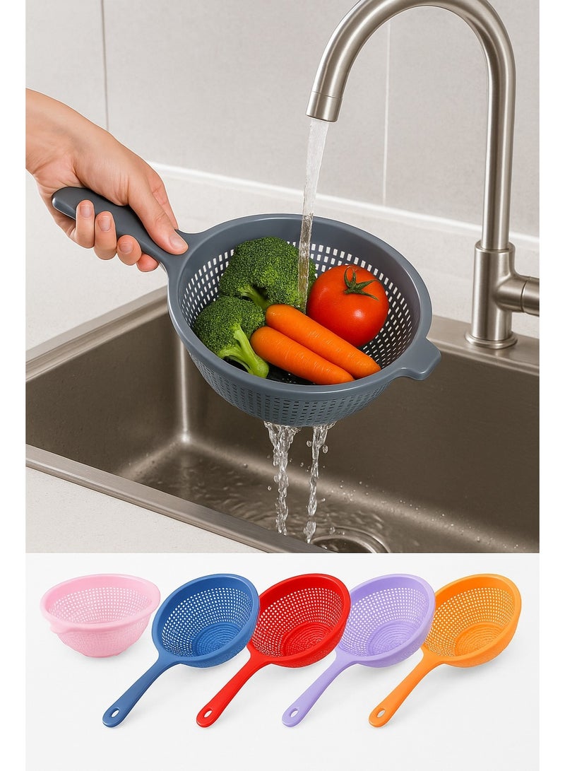 FAVELA Plastic kitchen colander with handle – ideal for draining and washing pasta, vegetables, and fruits – color selection is random - Image 2