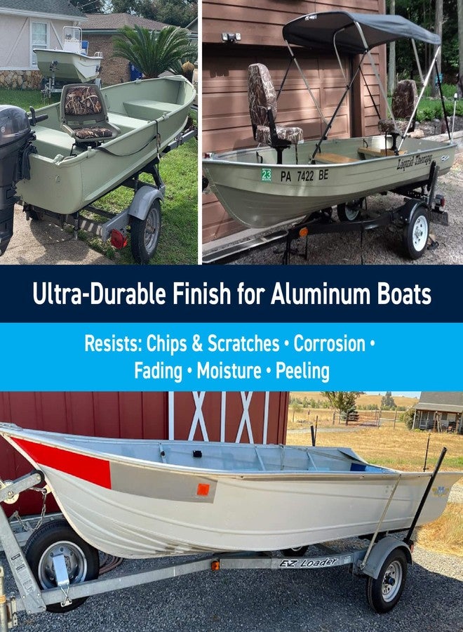 TotalBoat طلاء قوارب الألومنيوم من توتال بوت للقوارب الصغيرة، وقوارب صيد سمك القاروص، والقوارب الصغيرة، وقوارب صيد البط، وقوارب جون، والعوامات (رمادي فاتح)، 1 كوارت (عبوة من 1) - Image 2