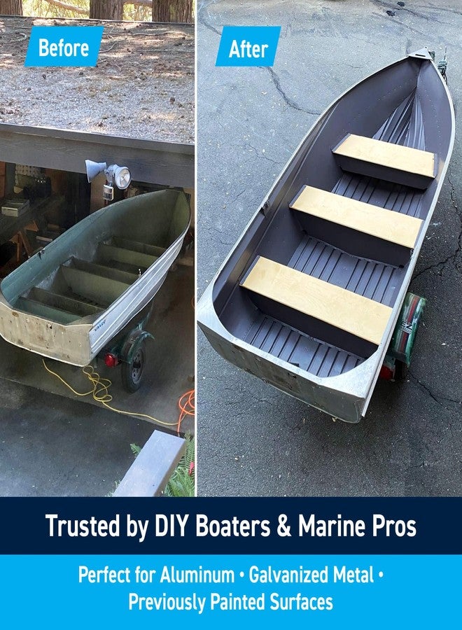 TotalBoat طلاء قوارب الألومنيوم من توتال بوت للقوارب الصغيرة، وقوارب صيد سمك القاروص، والقوارب الصغيرة، وقوارب صيد البط، وقوارب جون، والعوامات (رمادي فاتح)، 1 كوارت (عبوة من 1) - Image 3