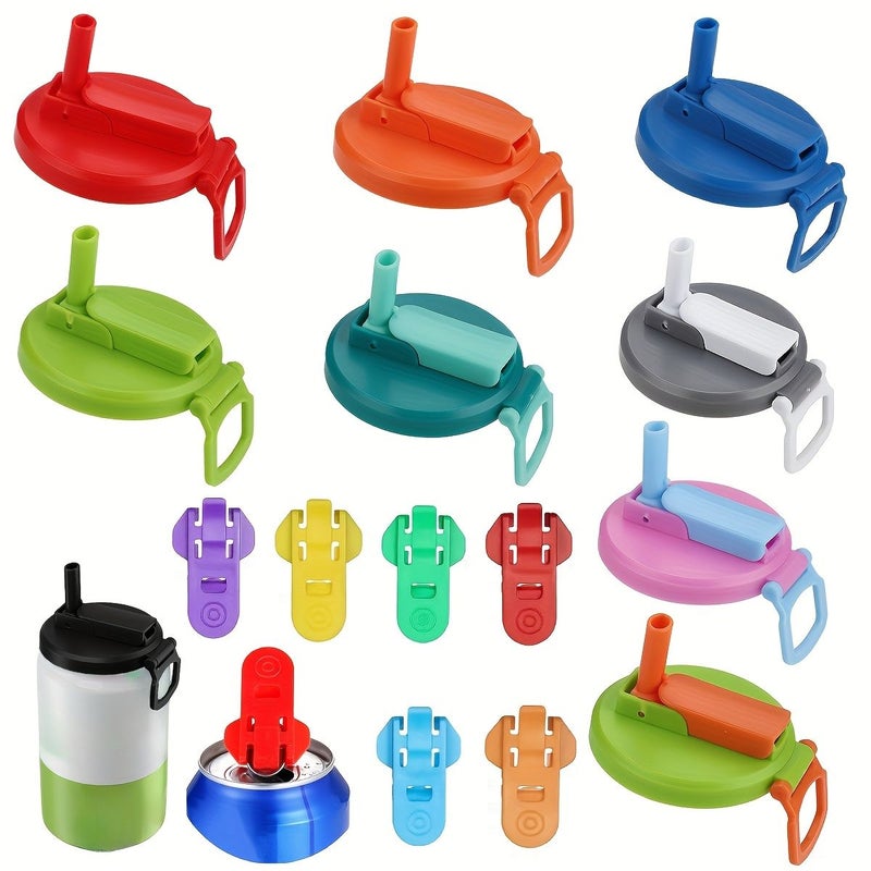 Color Block 4Pcs Reusable Soda Can Lids Leakproof Bottle Opener 11.16oz - Image 1