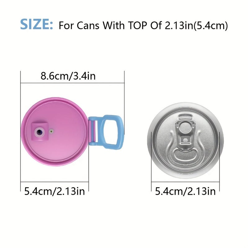 Color Block 4Pcs Reusable Soda Can Lids Leakproof Bottle Opener 11.16oz - Image 5