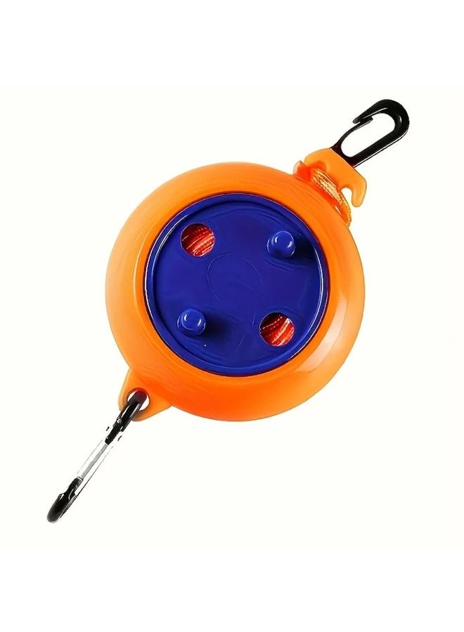 Orange Blue Retractable Portable Camping Clothesline Travel Drying Rope with Handle - Image 1
