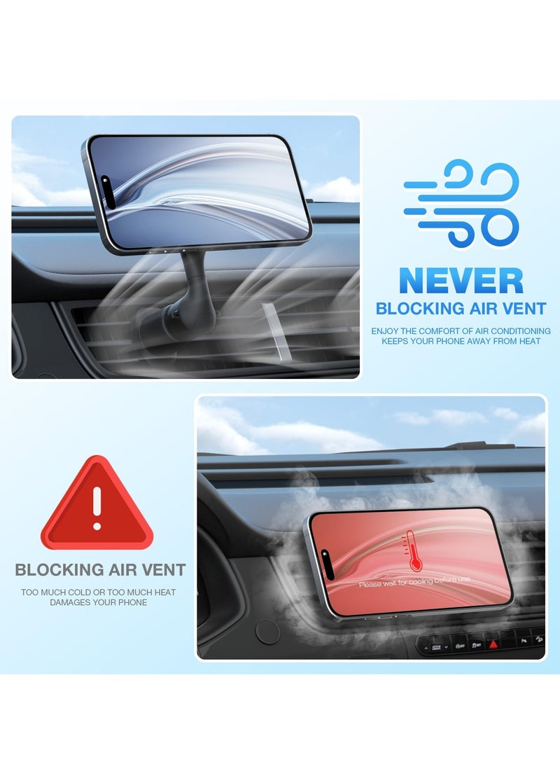 Excefore Magnetic Phone Holder for Car - Super Strong Magnetic Force, 360 Degree Rotation, Stable and Easy Installation - Compatible with Magsafe iPhone and Android Phones - Image 5