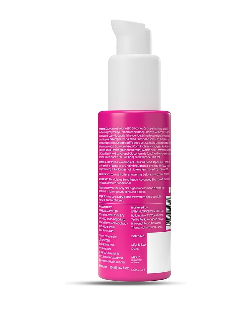 PLIX THE PLANT FIX Hibiscus Bond Repair 10-in-1 Hair Serum FiberHance™ Repairs Damage Hair Strengthens Keratin Structure Provides 3X strengthening 50ml - Image 2