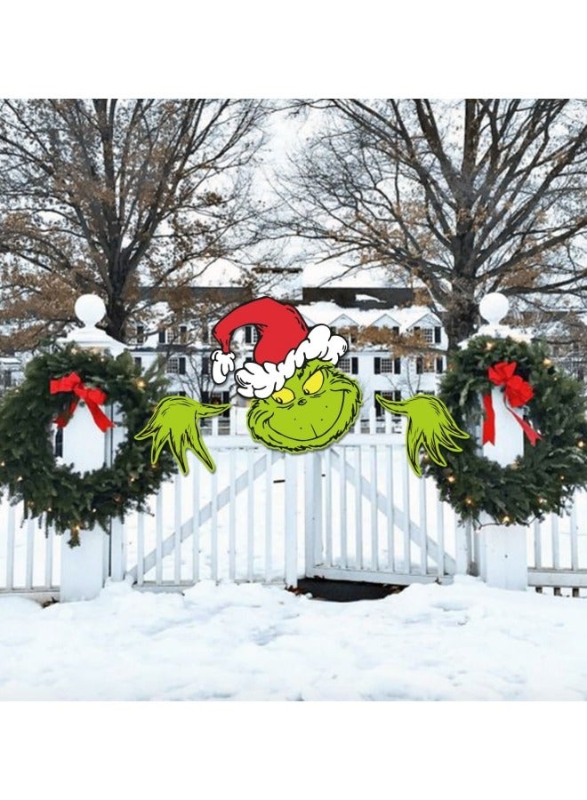 CCOVERY Fence Peeker Decoration Christmas Decorations Outdoor Fence Yard Sign - Image 5