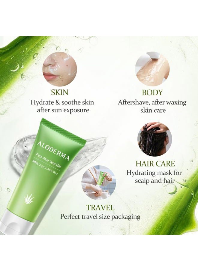 Aloderma Pure Aloe Vera Gel - Soothes and Hydrates Dry, Itchy, or Irritated Skin; great for Acne, Dandruff, Sunburn, Rashes (45g) 45g - Image 3