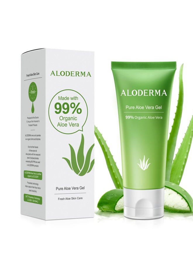 Aloderma Pure Aloe Vera Gel - Soothes and Hydrates Dry, Itchy, or Irritated Skin; great for Acne, Dandruff, Sunburn, Rashes (45g) 45g - Image 1