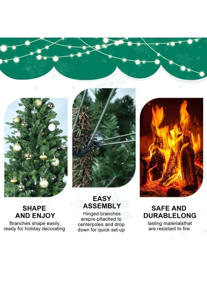 Cokrsh Artificial Christmas Tree, Hinged Artificial, Unlit Design, Dense Branches Realistic Holiday Décor​ w/Easy Assembly, Foldable Base - Image 4