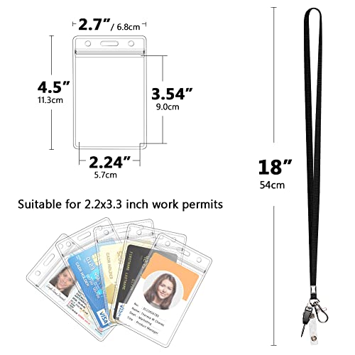 UpUGo 3 Pack Neck Lanyard with ID Badge Holder, Office Strap Lanyards, Stainless Metal Swivel Hook for Name Tag, Badge Holders, Keychains, Card, Black - Image 5