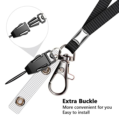 UpUGo 3 Pack Neck Lanyard with ID Badge Holder, Office Strap Lanyards, Stainless Metal Swivel Hook for Name Tag, Badge Holders, Keychains, Card, Black - Image 2