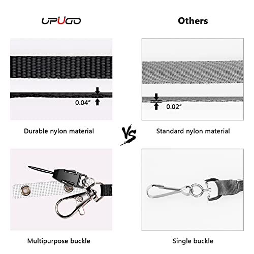 UpUGo 3 Pack Neck Lanyard with ID Badge Holder, Office Strap Lanyards, Stainless Metal Swivel Hook for Name Tag, Badge Holders, Keychains, Card, Black - Image 4
