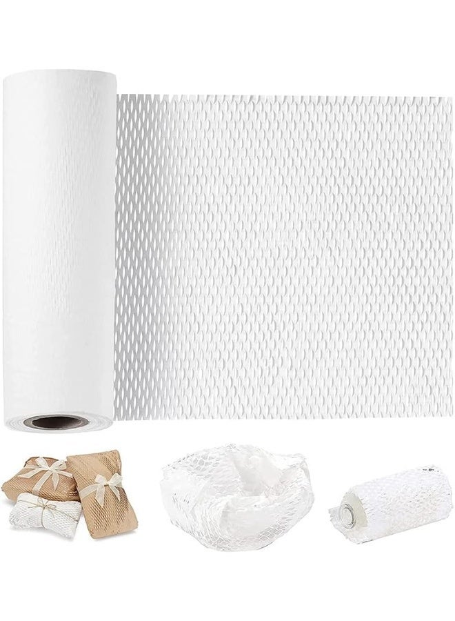 YelaJoy Honeycomb Packing Paper,Sustainable Alternative To Bubble Wrap For Moving Shipping Packing Roll,Eco Friendly Bubble Wrap Alternative Roll Kraft Paper Packing,White (30cm x 30m) - Image 1