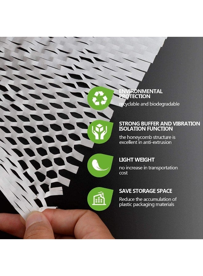 YelaJoy Honeycomb Packing Paper,Sustainable Alternative To Bubble Wrap For Moving Shipping Packing Roll,Eco Friendly Bubble Wrap Alternative Roll Kraft Paper Packing,White (30cm x 30m) - Image 2