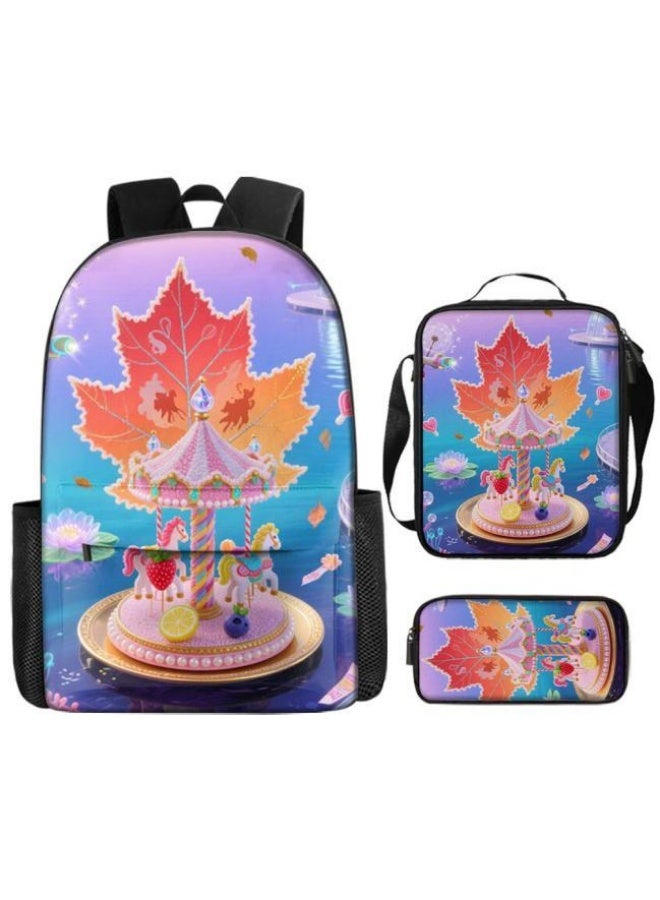 Bright Li Fire Backpacks + handbags + stationery bags | Back-to-school season/festival gifts | Cartoon bag three-piece set, easy to deal with various occasions (available for students, children, friends outings, mountain climbing, school, etc.) - 35 - Image 2