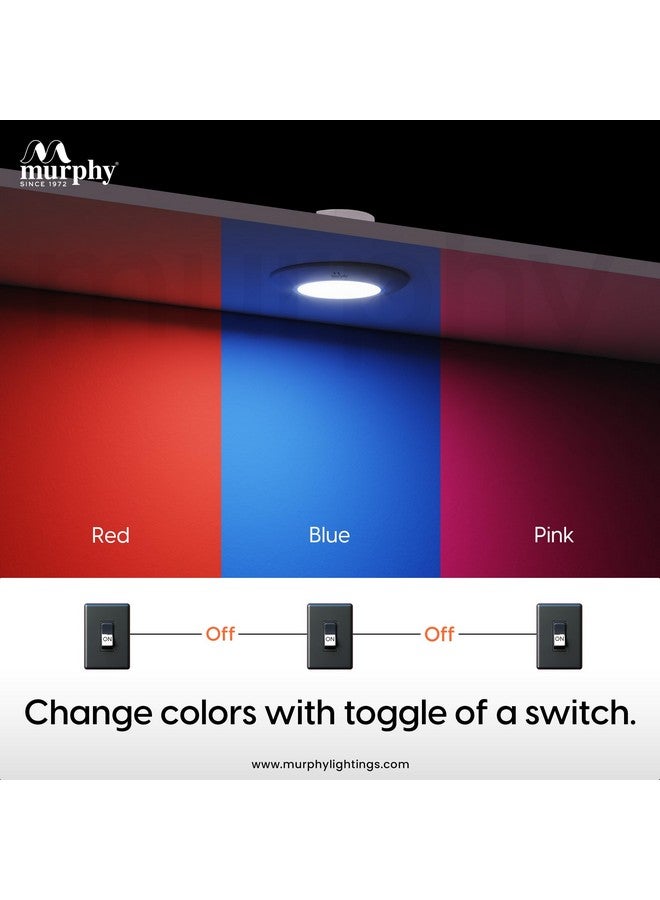 Murphy 3W Aura LED Deep Junction Box 3-in-1 Color Changing Light (Red/Blue/Pink, Pack of 2)(Plastic) - Image 2