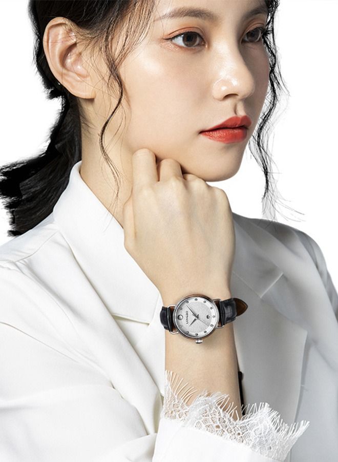 Longbo Women's Fashion Leather Strap Waterproof Quartz Watch - 30M Water Resistant for Swimming, Daily Wear, Elegant Business Casual Gift - Image 2
