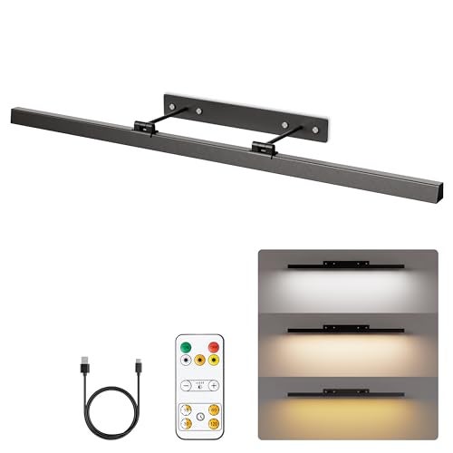 EAYOYAE Large Battery Operated Wireless Picture LightRechargeable 394inch Painting Display LightRemote Control Wall Lights with Three Modes and Timing for Art Frame - Image 1