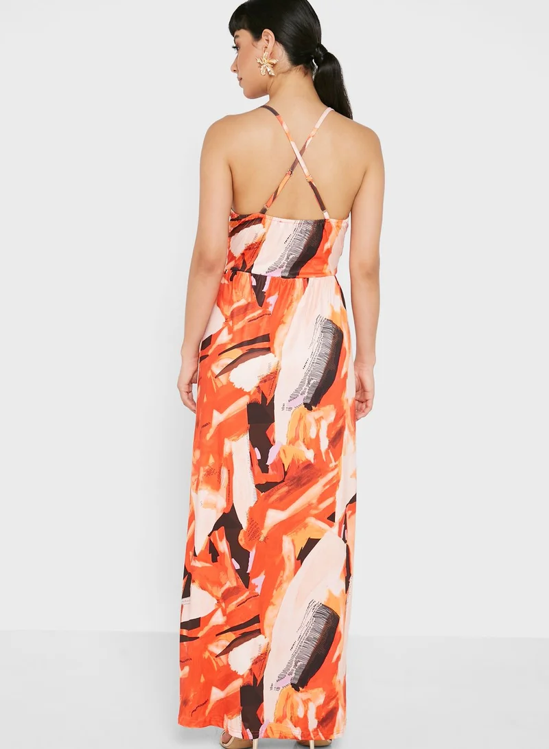 ELLA Abstract Print Strappy Dress