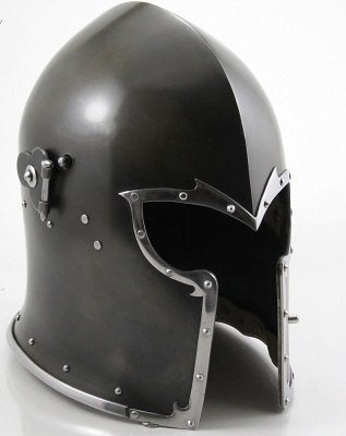THOR INSTRUMENTS Viking Visored Barbuta Battle Knight Helmet Black Medieval Helm Armor SCA LARP Replica Costume Rustic Vintage Home Decor Gifts - Image 3